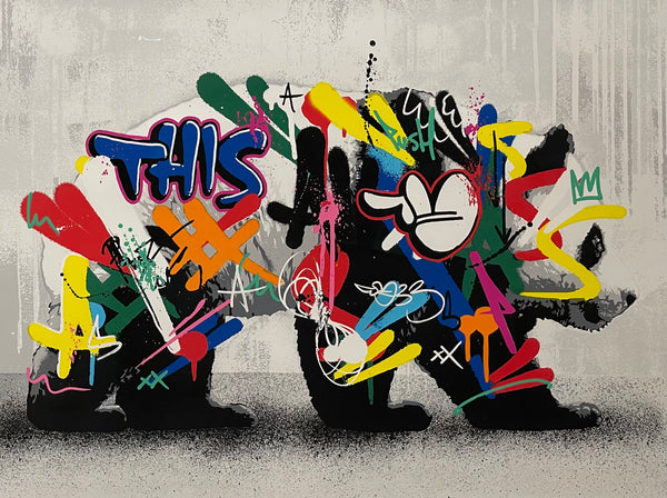 新品Martin Whatson「Panda Hand Finished Ed」 MARTIN WHATSON GIANT PANDA HAND FINISHED ED 15 – GraffitiPrints